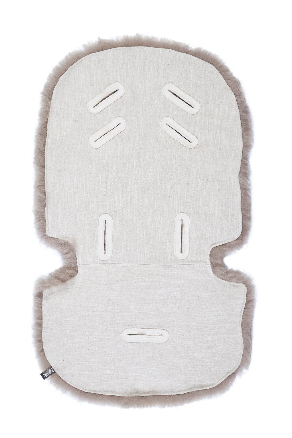 Naturalna wkładka do wózka z owczej skóry – Greige (szarobeżowa)