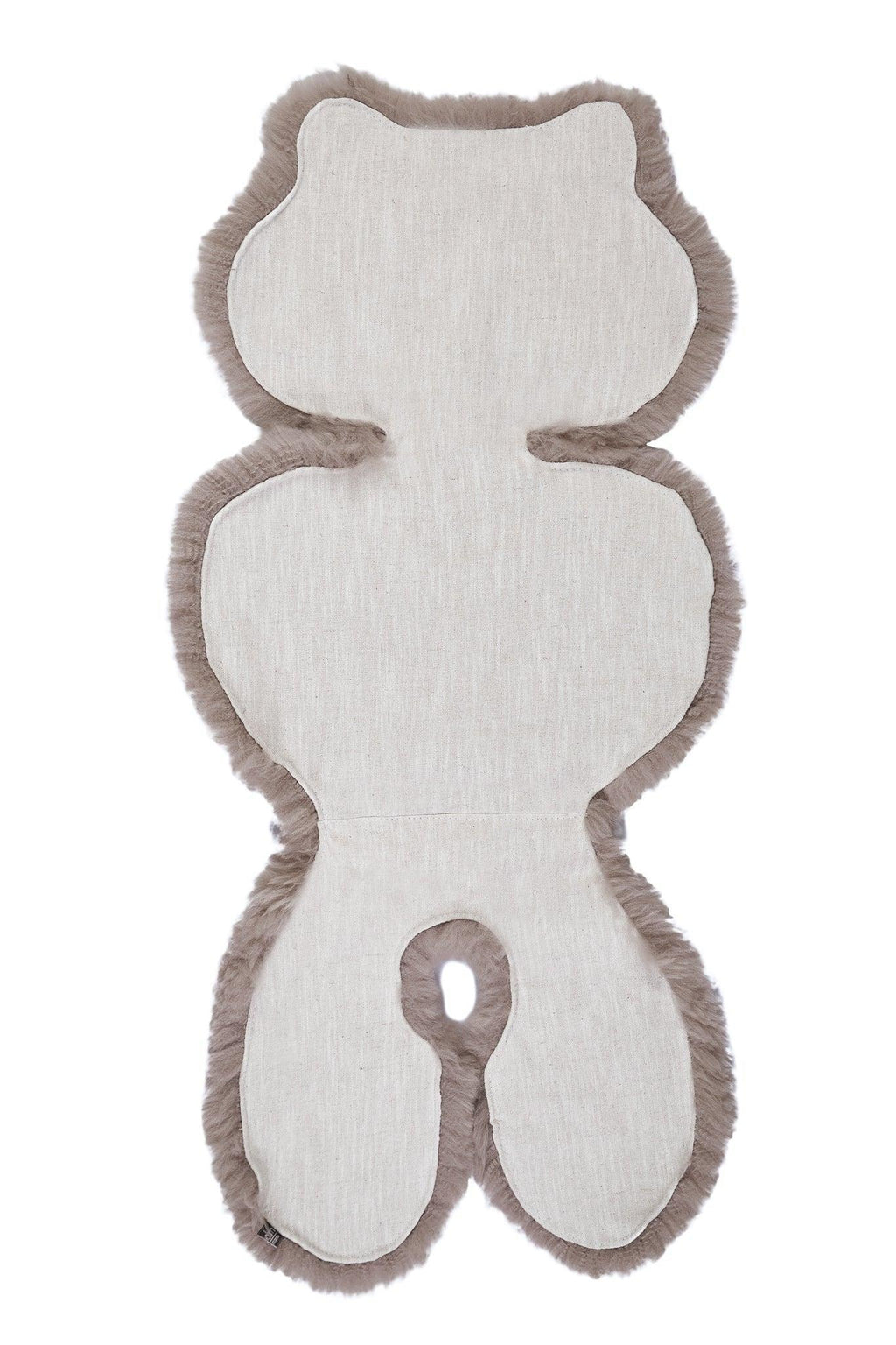 Naturalna wkładka z owczej skóry do fotelika samochodowego / wózka – Greige (szarobeżowa)