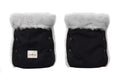 Wodoodporne naturalne mufki do wózka z owczej skóry 
Black&Grey